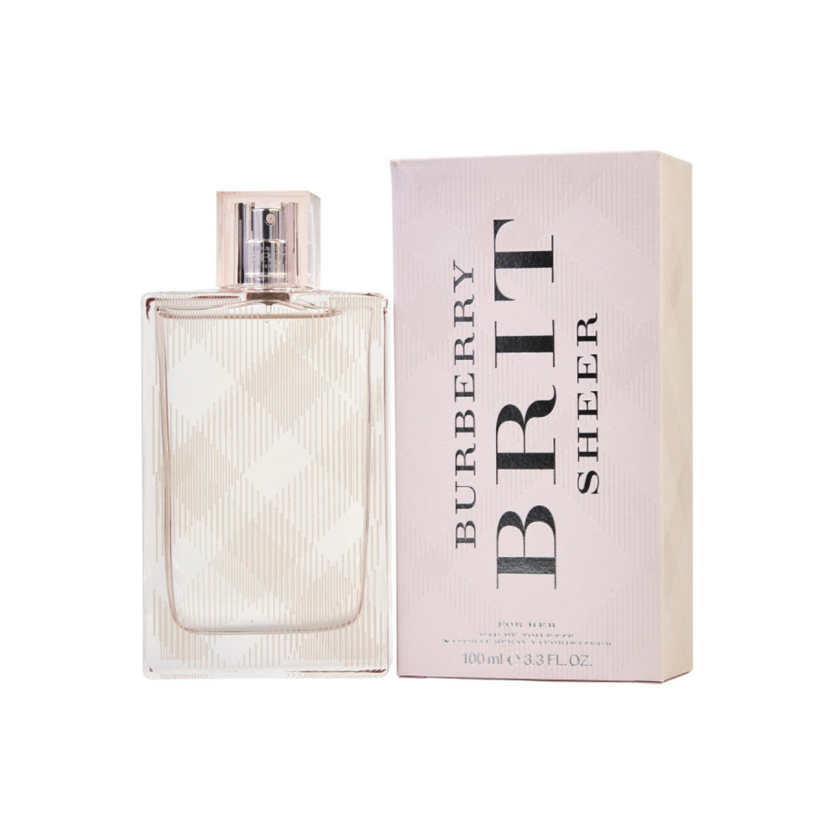 Burberry Brit Sheer perfume bottle and packaging on a white background
