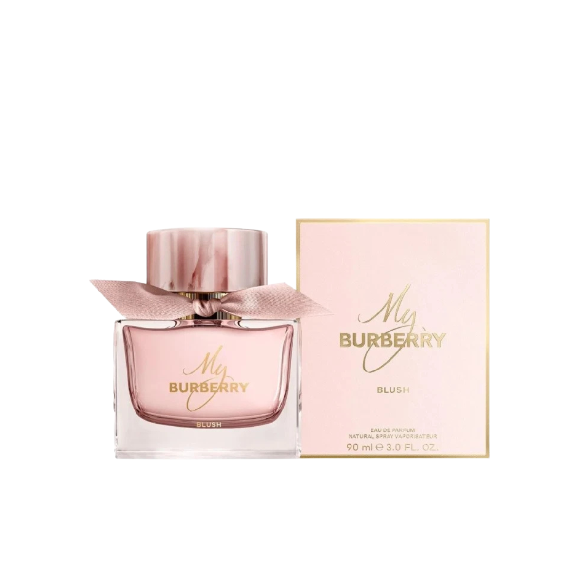 Burberry perfume bottle and packaging on a white background