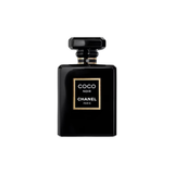 Black Chanel Coco Noir perfume bottle on a white background