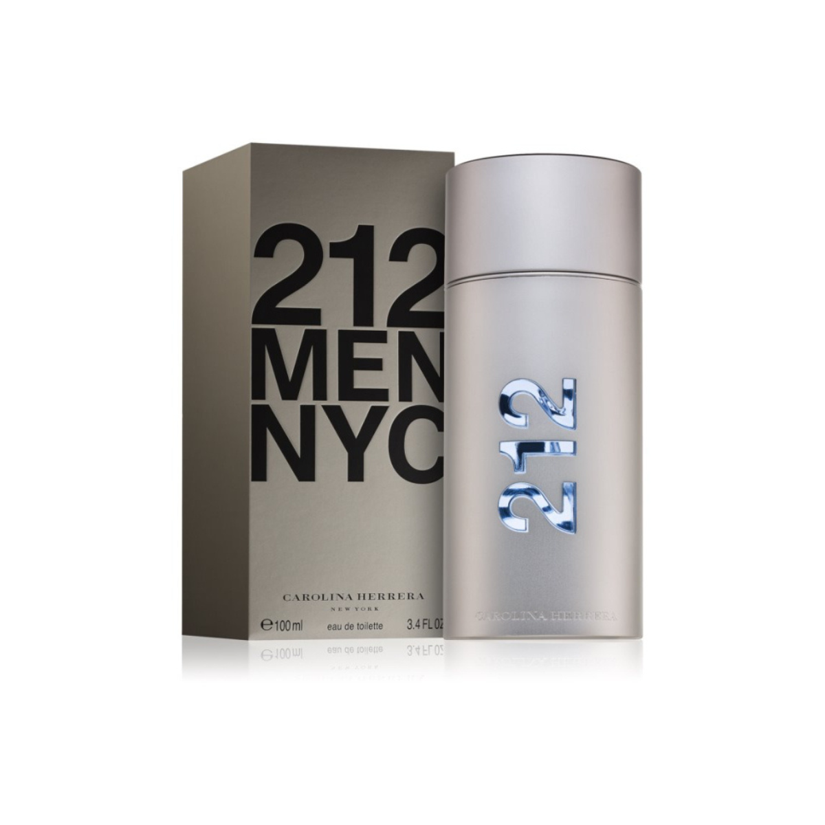 212 Men NYC perfume bottle and packaging on a white background