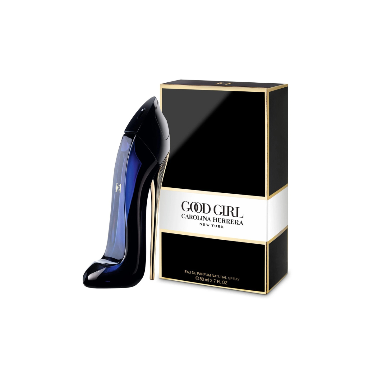 Carolina Herrera Good Girl perfume bottle and packaging on a white background
