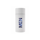 White cylindrical container with 'MEN' text on a white background