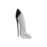 Silver glitter high heel shoe on a white background