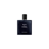 Bleu de Chanel perfume bottle on a white background