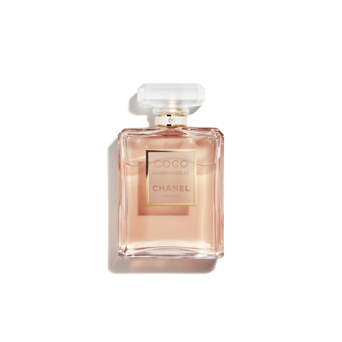 Chanel perfume bottle on a white background