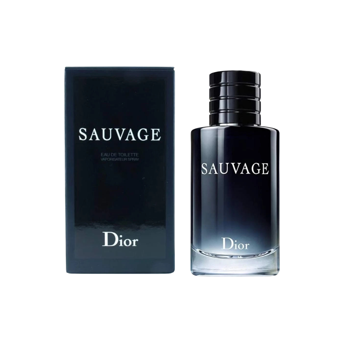 Dior Sauvage perfume bottle and packaging on a white background