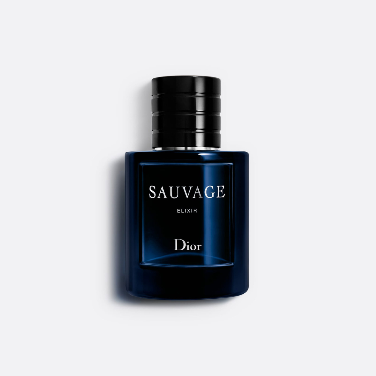 Dior Sauvage Elixir perfume bottle on a light gray background