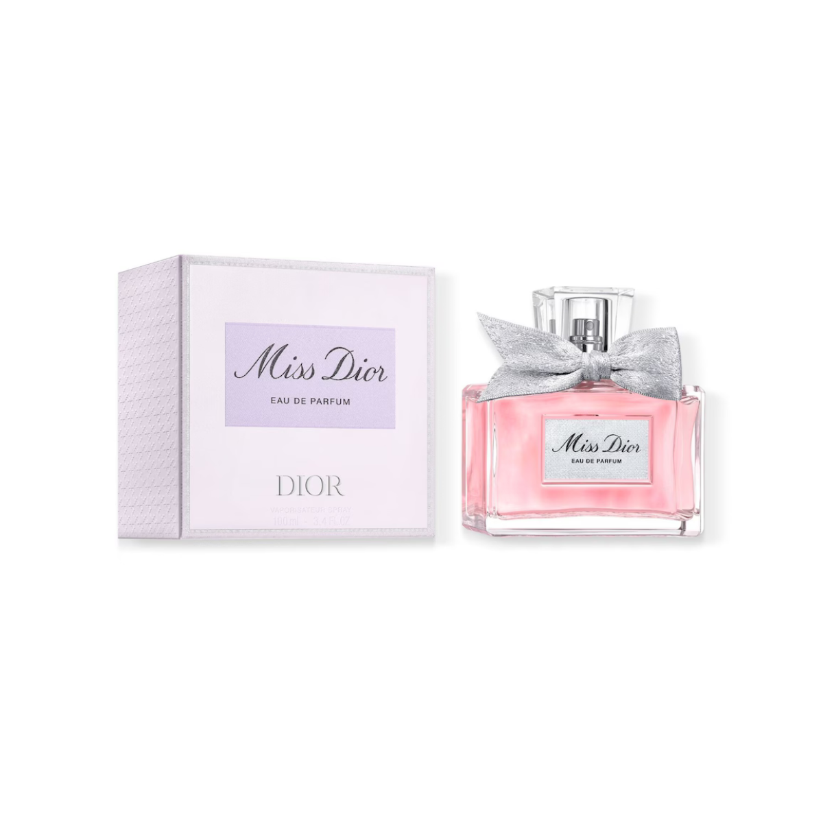 Miss Dior Eau de Parfum bottle and packaging on a white background