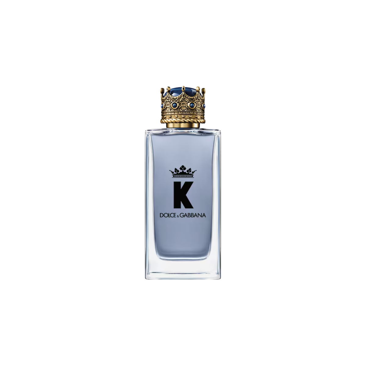Dolce & Gabbana K perfume bottle on a white background
