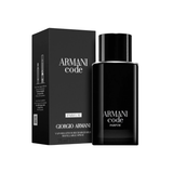 Armani Code perfume bottle and packaging on a white background