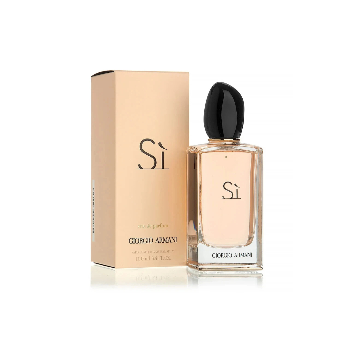 Giorgio Armani Si perfume bottle and packaging on a white background