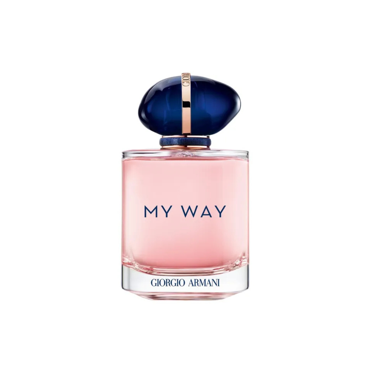 Perfume bottle labeled 'My Way' by Giorgio Armani on a white background