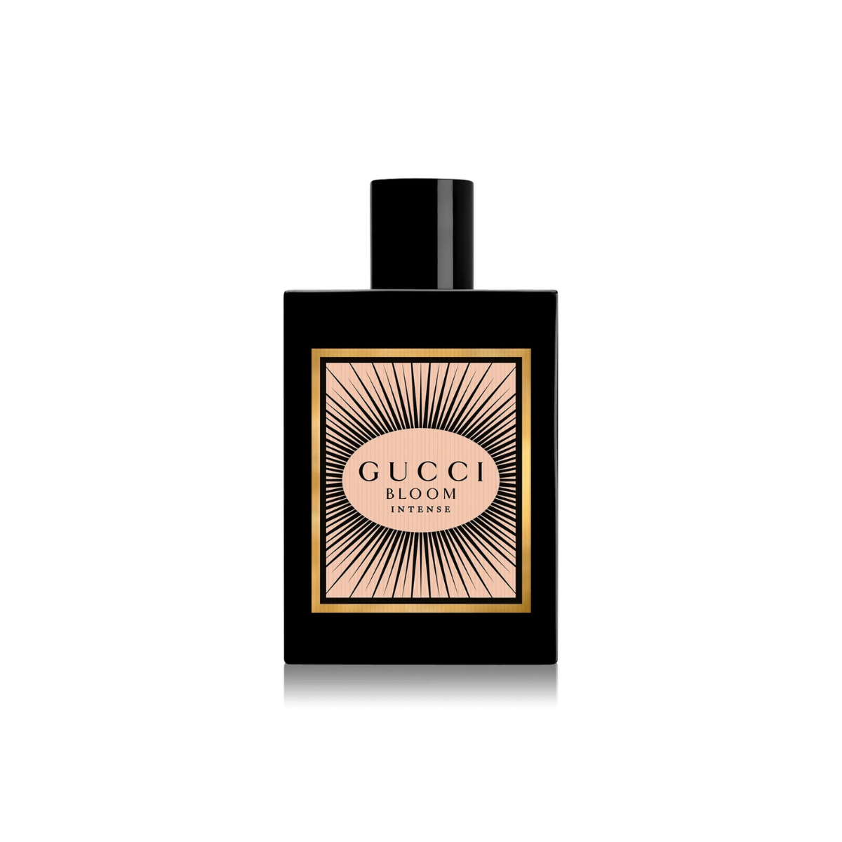 Gucci Bloom Intense perfume bottle on a white background