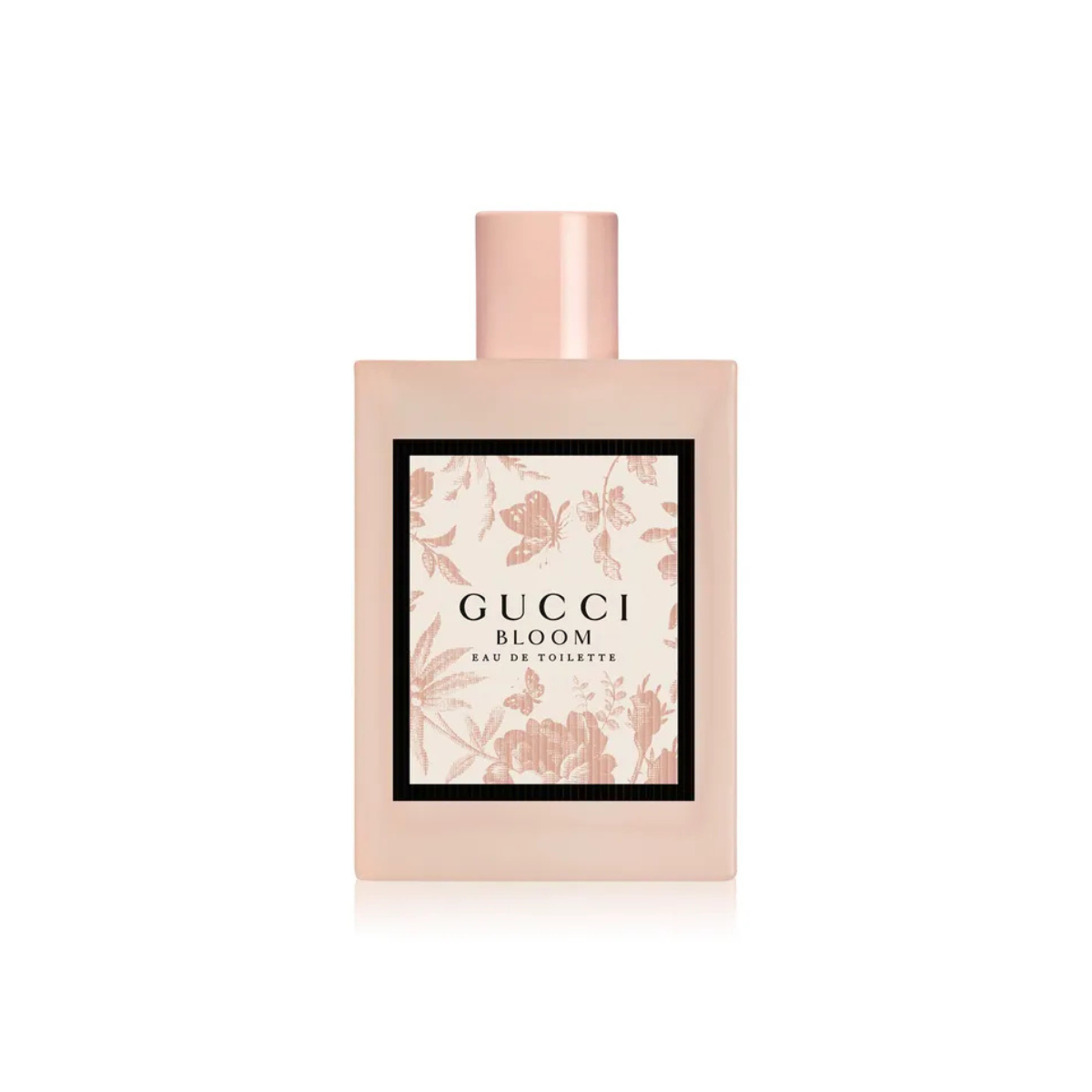 Gucci Bloom perfume bottle on a white background