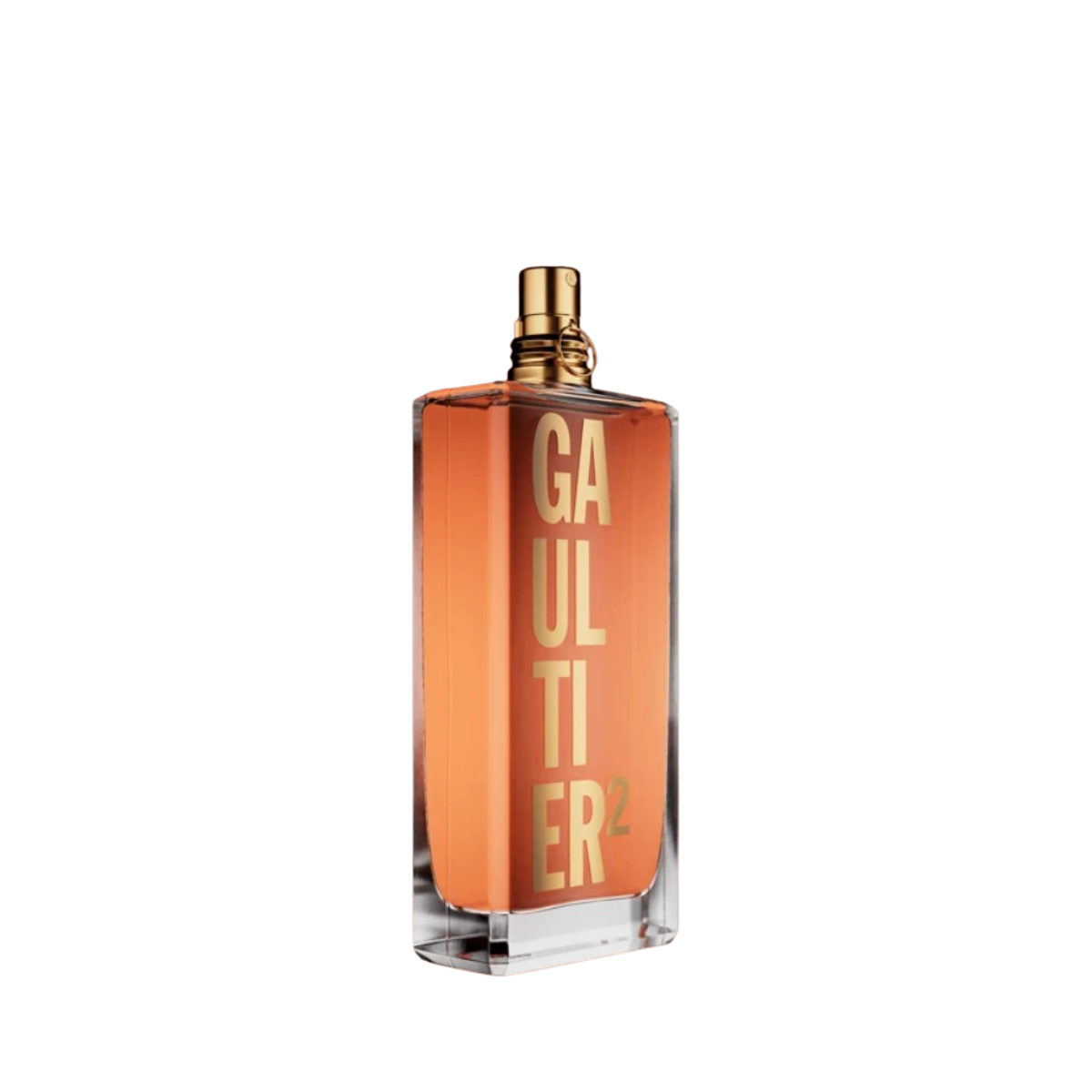 Perfume bottle with 'Gaultier' branding on a white background