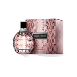 Pink Jimmy Choo perfume bottle and packaging on a white background