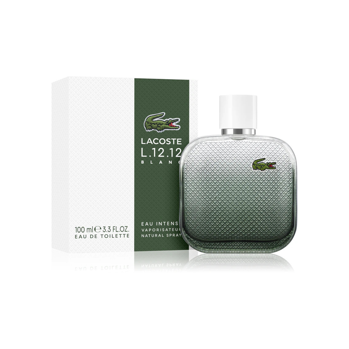 Lacoste L1212 Blanc perfume bottle and packaging on a white background
