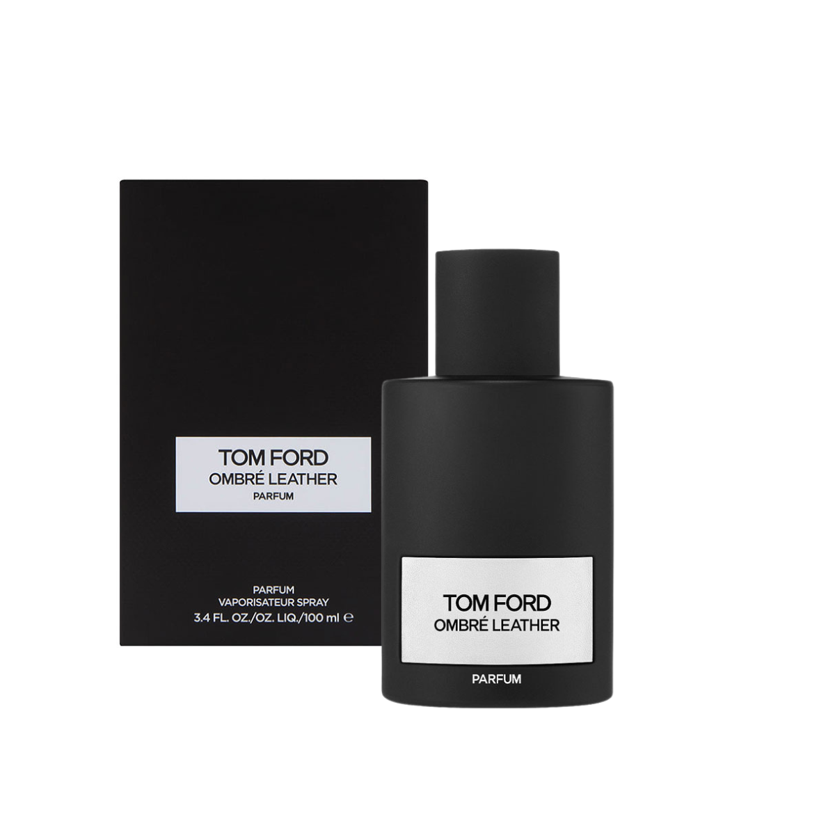 Tom Ford Ombre Leather perfume bottle and packaging on a white background