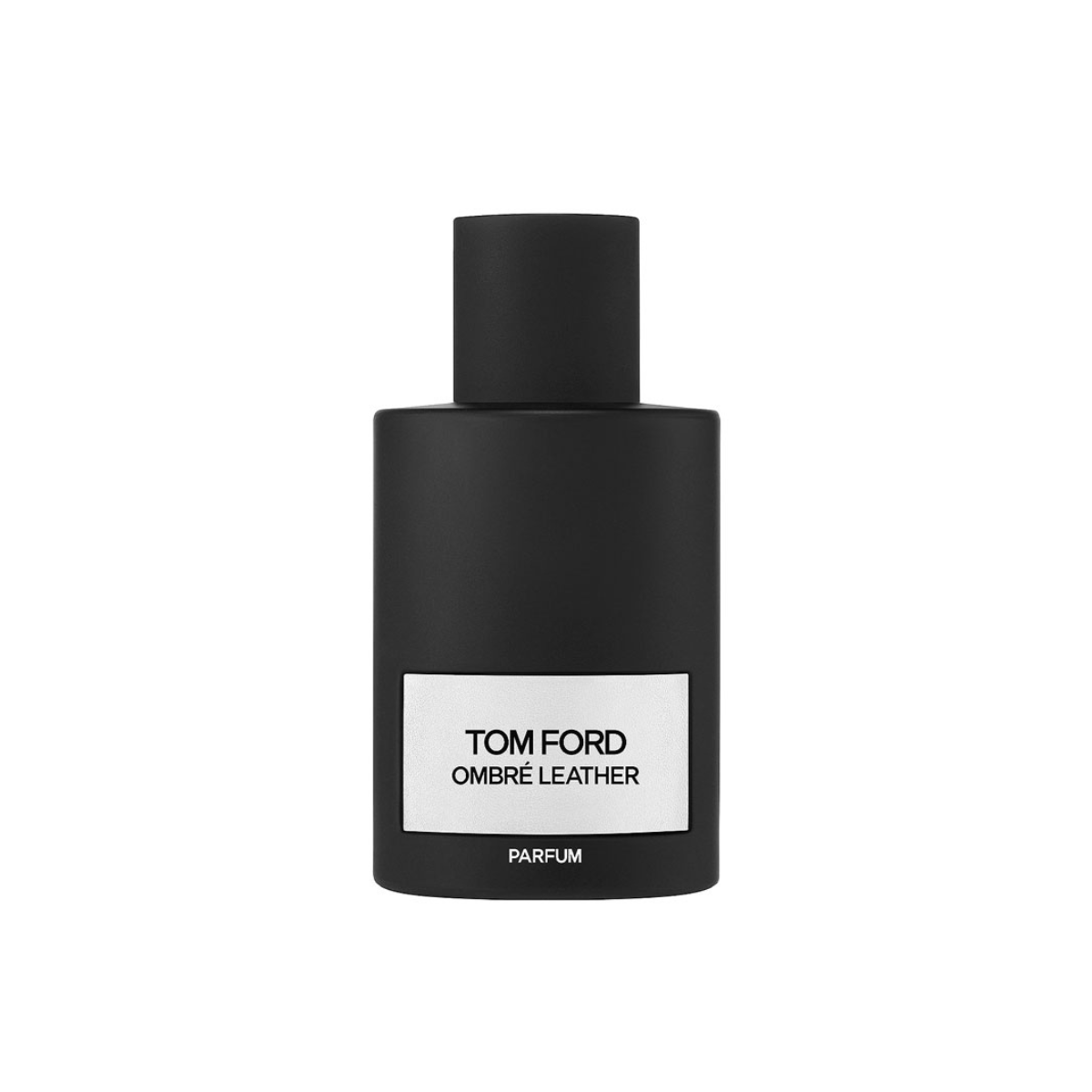 Black Tom Ford Ombre Leather perfume bottle on a white background