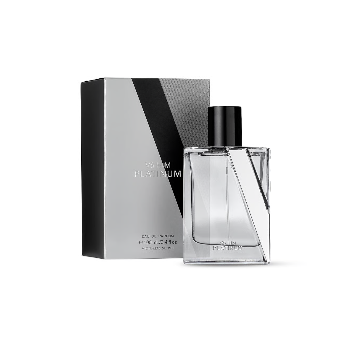 Perfume bottle and packaging labeled 'Platinum' on a white background