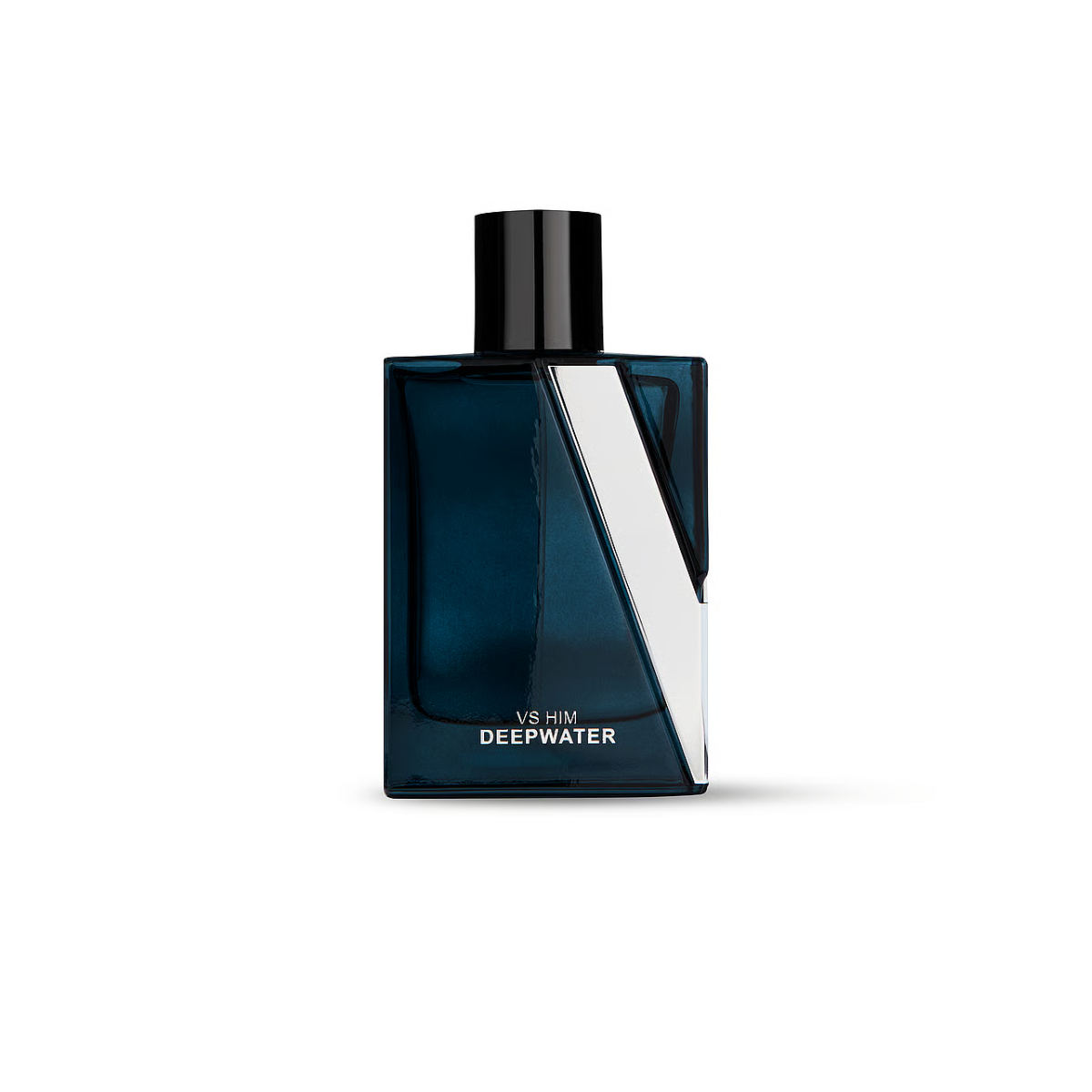Perfume bottle labeled 'VS HIM Deepwater' on a white background