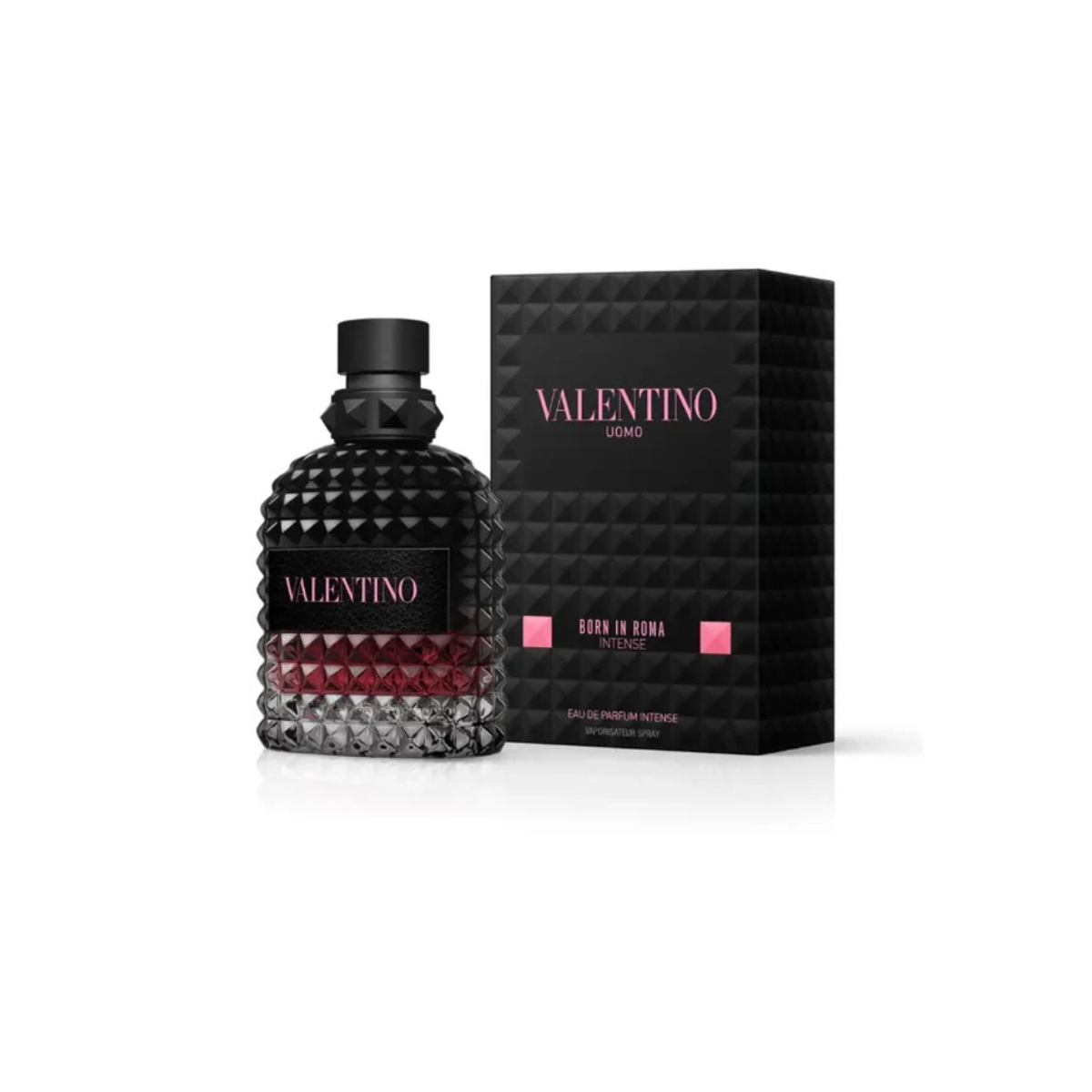 Valentino perfume bottle and packaging on a white background