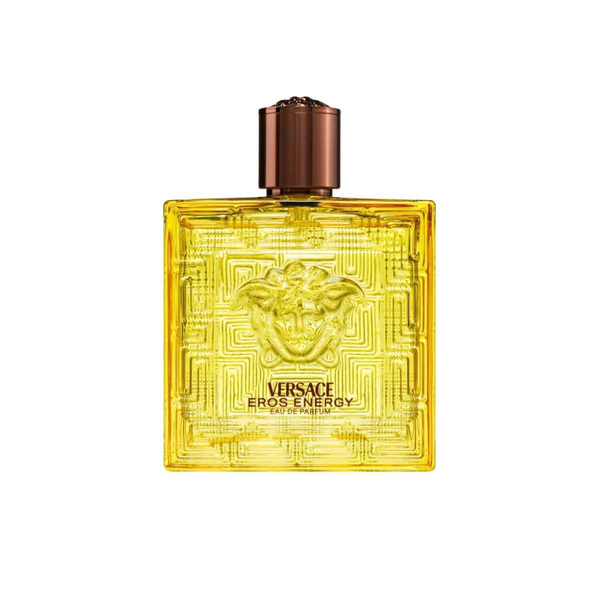 Versace Eros Energy perfume bottle on a white background