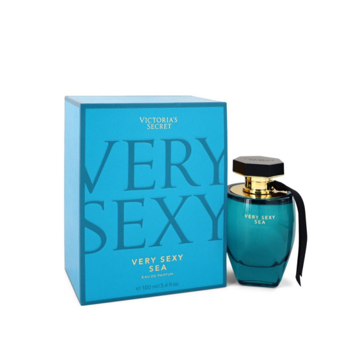 Victoria's Secret Very Sexy Sea perfume bottle and packaging on a white background