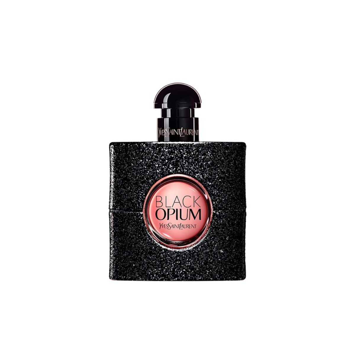Yves Saint Laurent Black Opium perfume bottle on a white background