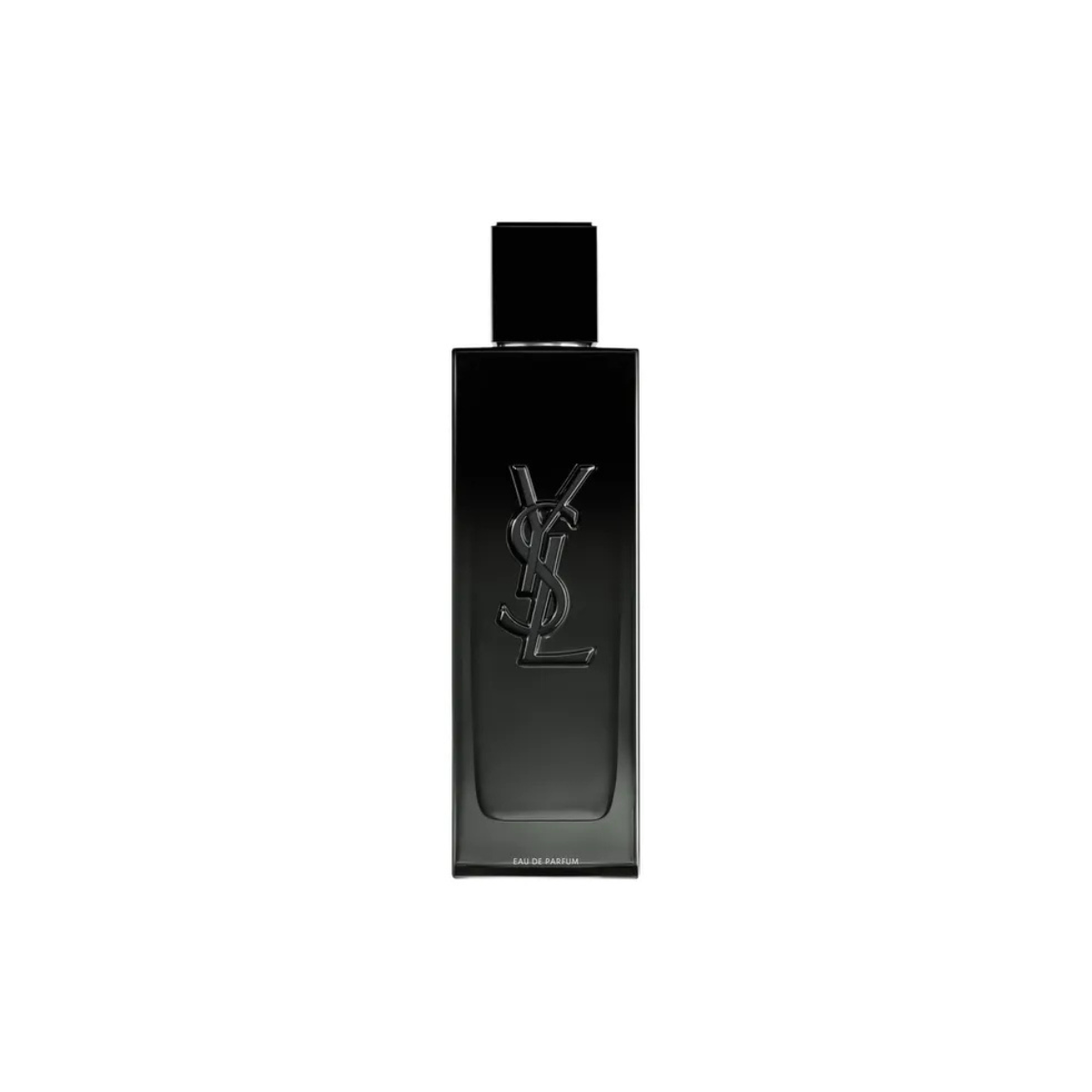 Black YSL perfume bottle on a white background
